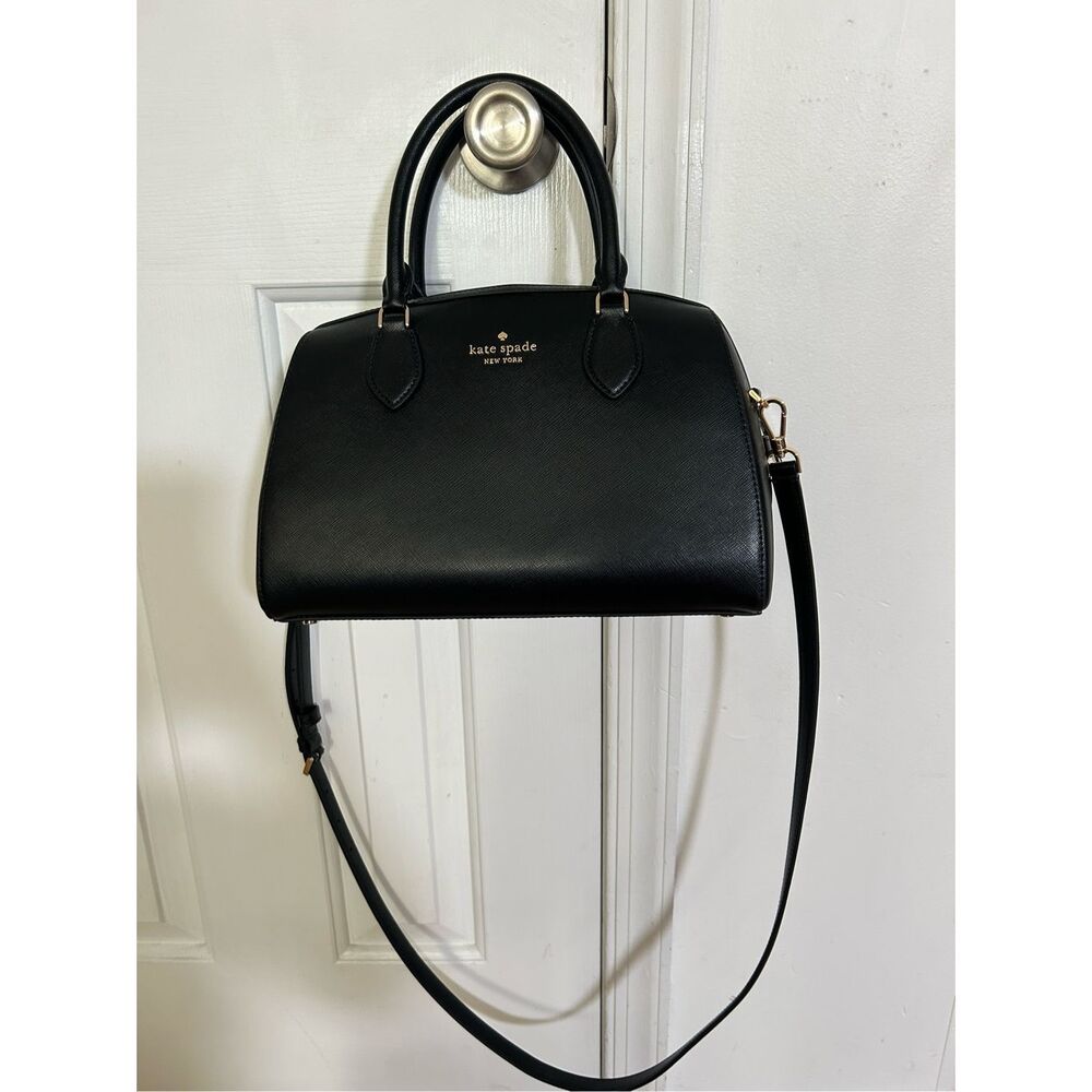 Kate Spade Madison Large Dolly Duffle Satchel Crossbody Shoulder bag-Black NwT - Picture 1 of 7